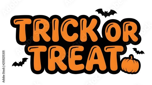 Obraz na płótnie Hand drawn trick or treat halloween typography illustration
