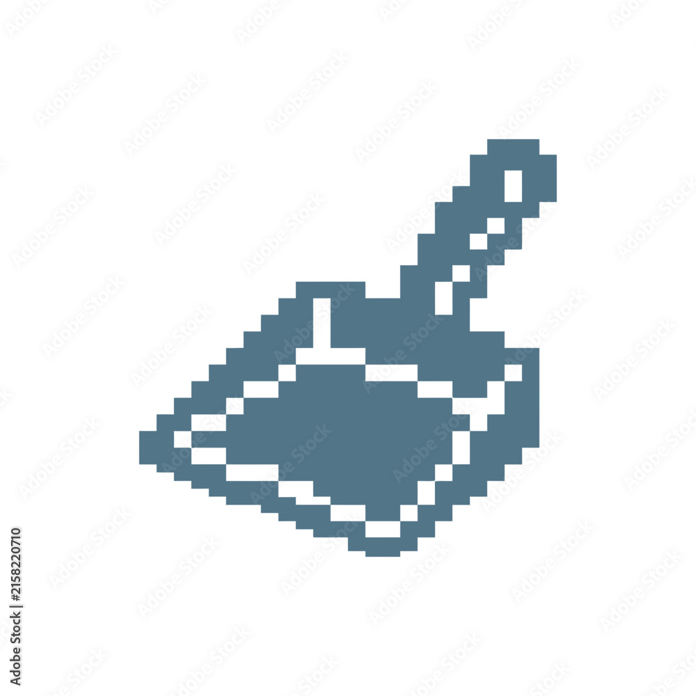 Fototapeta premium Pixel art dustpan isolated on white background
