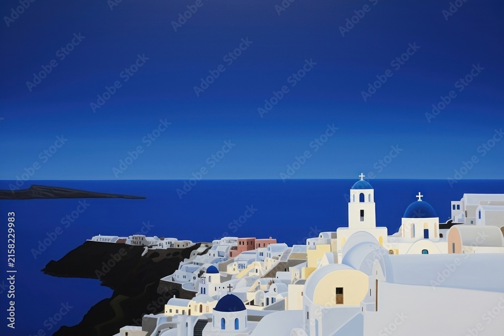 Fototapeta premium Mediterranean landscape santorini architecture.