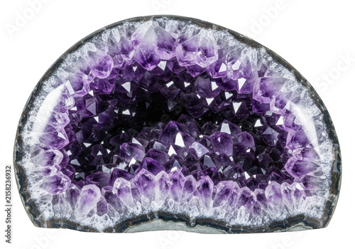 Fototapeta Amethyst geode isolated on white background