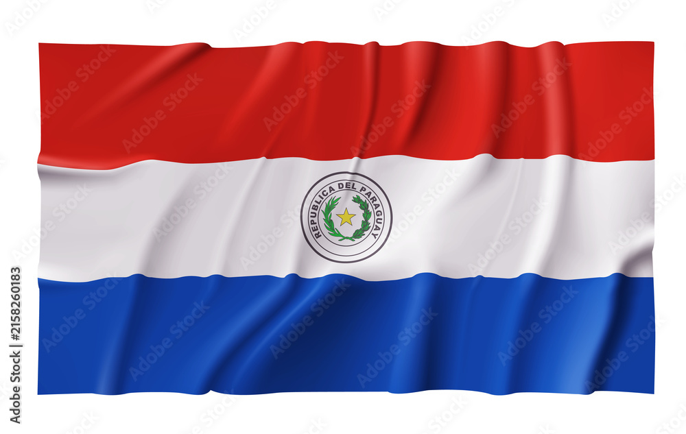 Obraz premium Waving Paraguay Flag