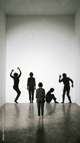 Mental health and psychology concept, inner conflict and identity, introspection and personality, dissociation and emotions, self-reflection, depression and anxiety, mindfulness, consciousness