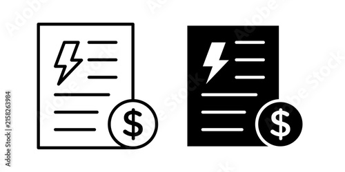 Electricity utility bill icon simple logos pack