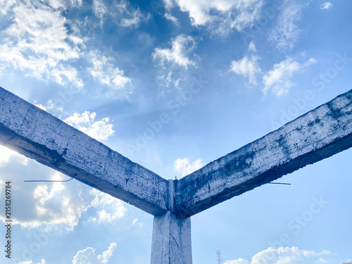 Supporting pillar with sky background
