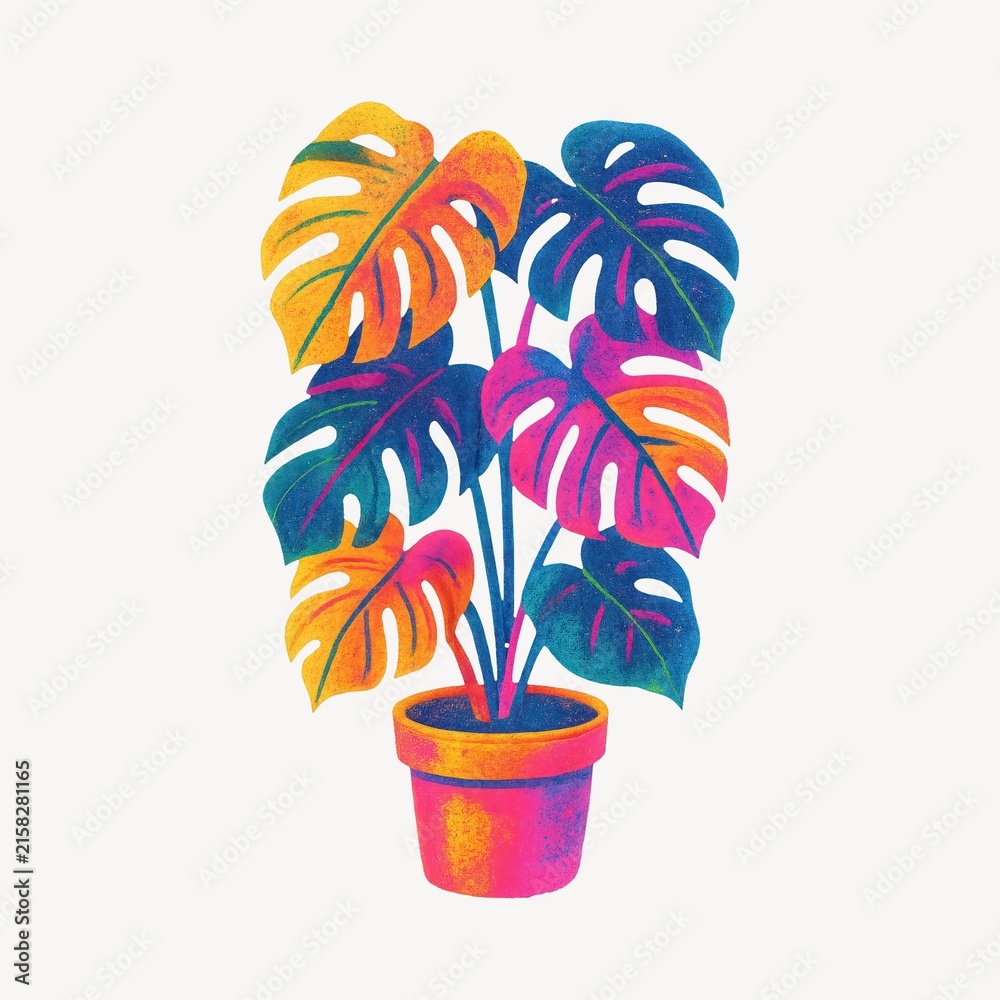 Fototapeta premium Vibrant tropical plant illustration.