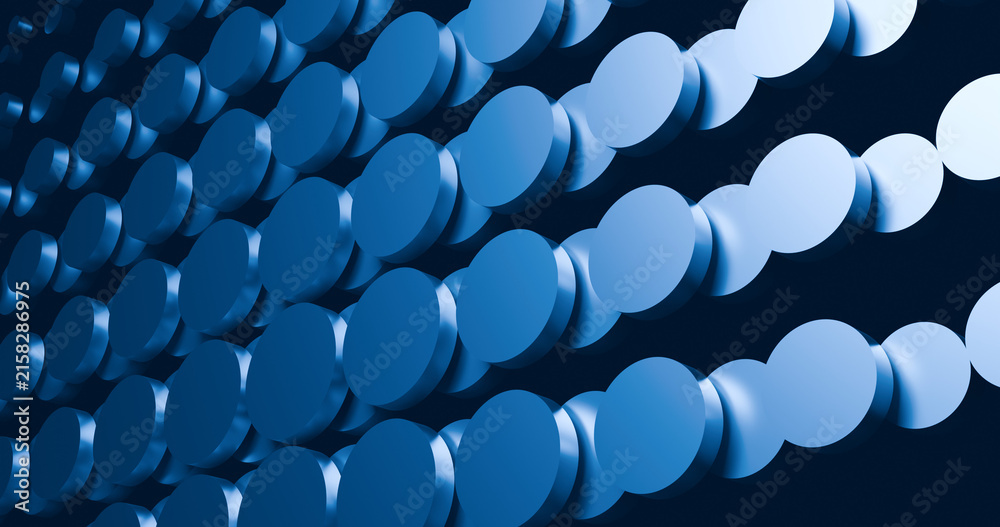 Fototapeta premium 3d abstract glossy dots layer with blue light illustration for 4k wallpaper