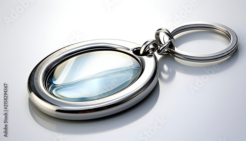 Sleek Metal Magnifying Glass on Key Chain.