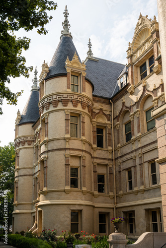 Architectural Detail of French Renaissance Style Turret on Spokane County Courthouse, Washington