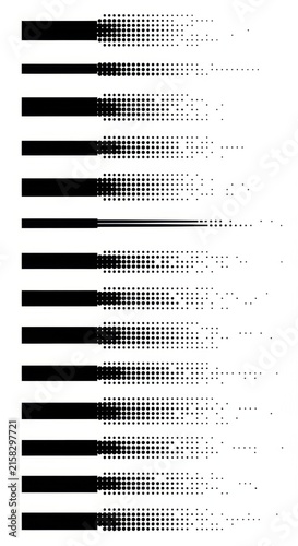 Black and White Dotted Gradient Bar Pattern Design.