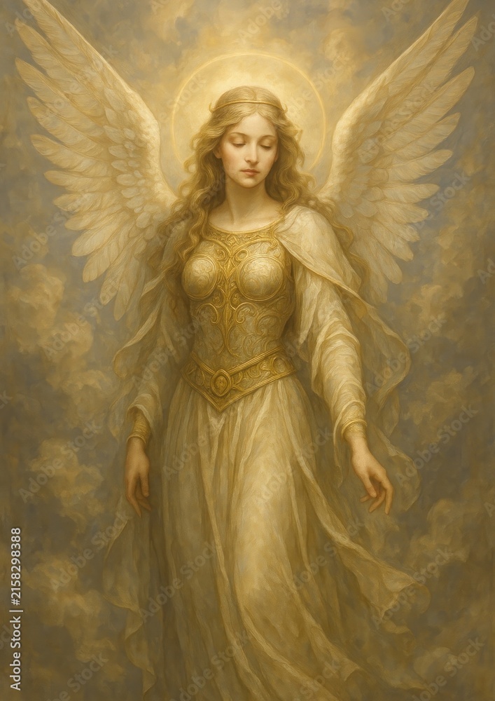 Fototapeta premium Ethereal angelic figure with wings.