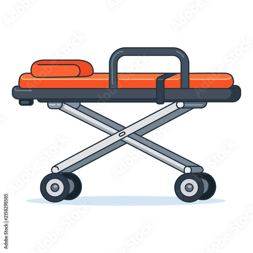 Emergency Patient Transport Stretcher Medical Illustration