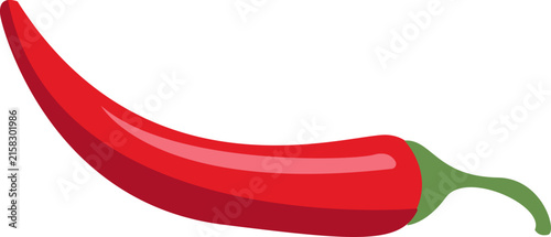 Foto Fresh red chili pepper icon isolated on white background, hot spicy vegetable fo