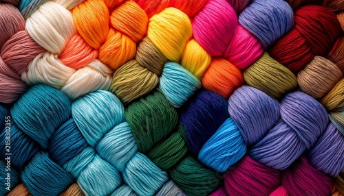 close up of colorful yarn background