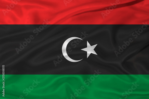 фотографія Flag of Libya with a soft fabric texture