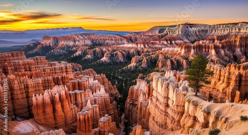 Bryce Canyon National Park Sunset Over Hoodoos.