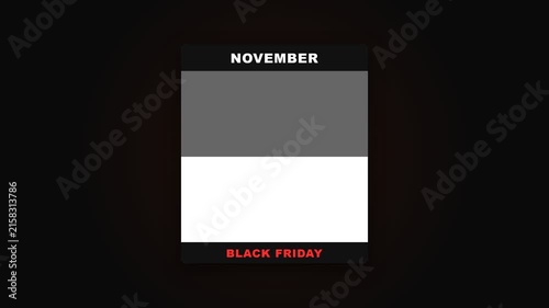 Black Friday Calendar Countdown Animation for Seasonal Shopping Sale