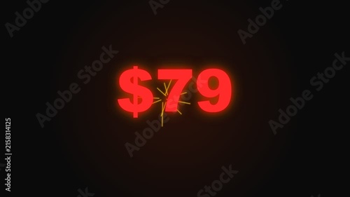 Price Drop Animation with Black Friday Discount Sale Promotion
