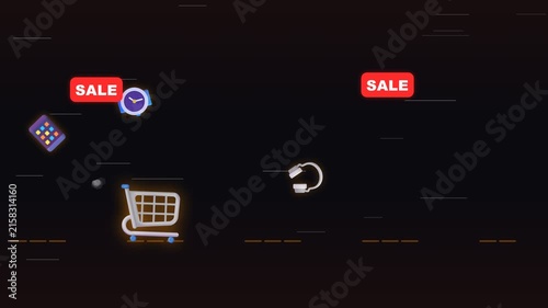 Fast Shopping Cart Animation for Black Friday Sale Promotion