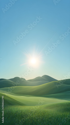 green field and blue sky