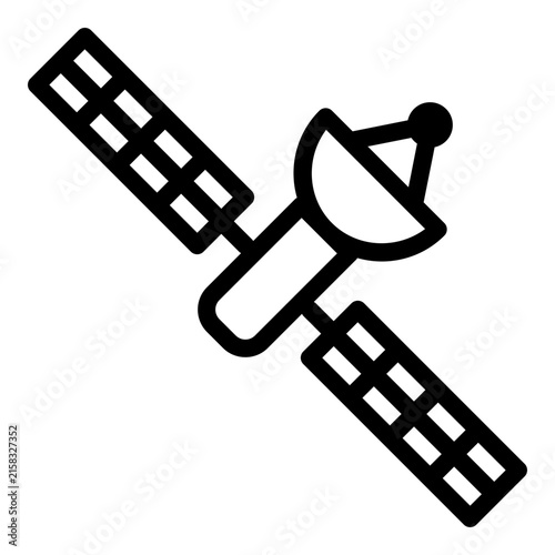 artificial satellite line icon