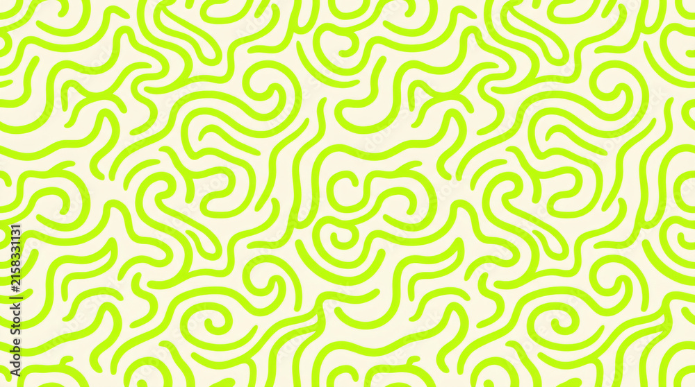 Fototapeta premium Green Abstract Wavy Line Pattern Seamless Geometric Texture Background
