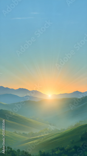 sunrise in the mountains