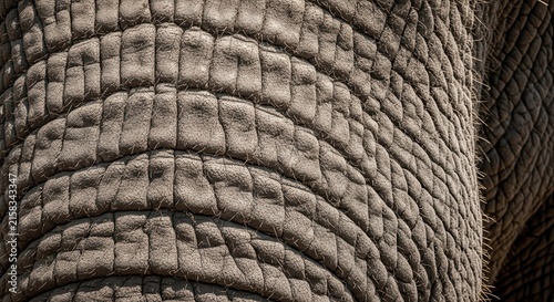 Close up texture of elephant skin with wrinkles and folds.