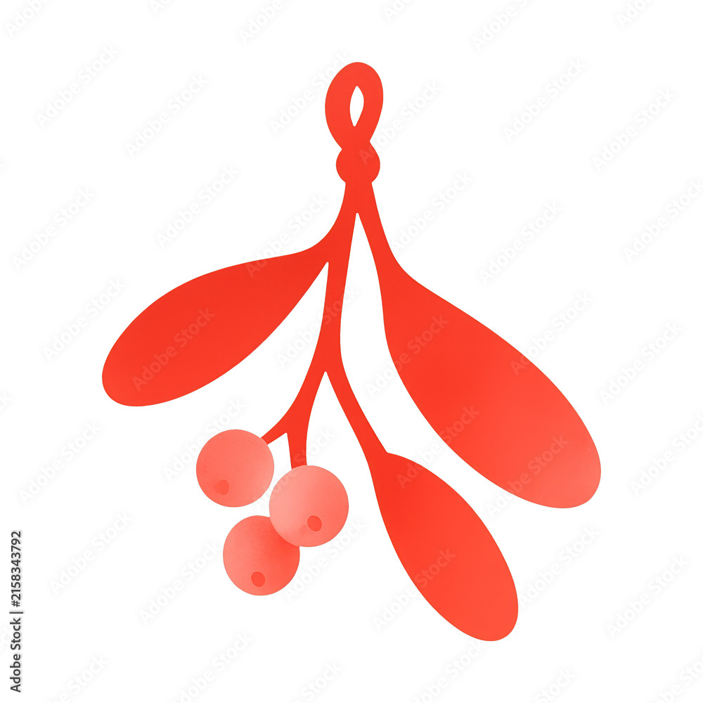 Naklejka premium PNG Minimalist red mistletoe illustration.