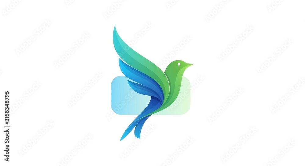 Fototapeta premium Colorful Abstract Bird Logo Design with Gradient Wings.