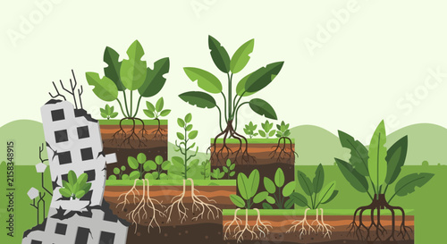 Potted green plants arranged on wooden shelf outdoors.