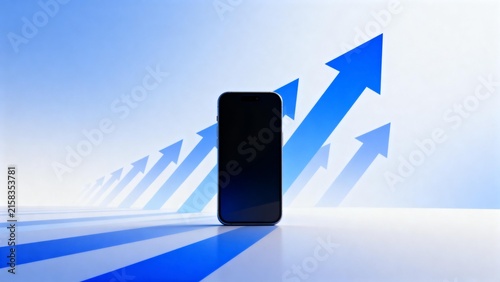 Smartphone with upward arrows