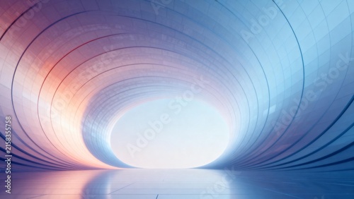 Abstract tunnel with curved walls