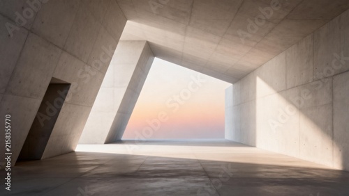 Modern concrete architectural space