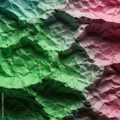 Colorful crumpled paper texture background design.
