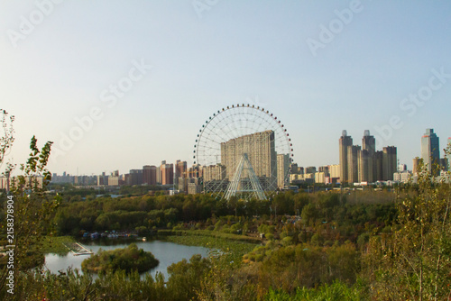 Siping skyline in Jilin, China. The 106-meter-tall 