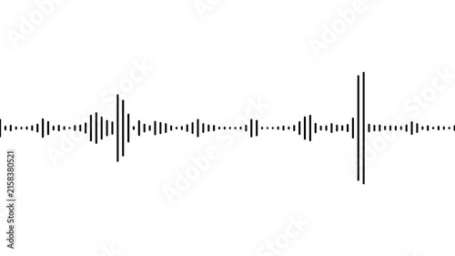 Abstract sound wave visualizer over white background. Digital audio wave spectrum for music studio. Minimalist music equalizer frequency lines animated. Cinematic visual podcast audio wave spectrum.