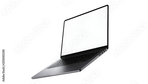 A laptop with a white screen on it