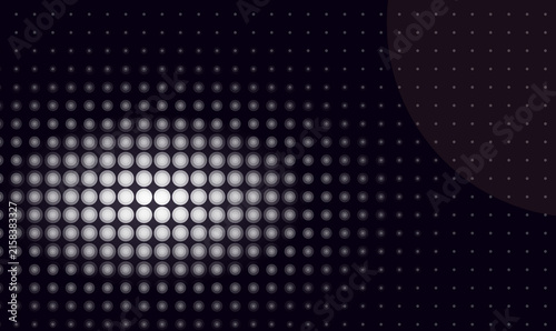 White Halftone Dot Glowing Abstract Dark Technology Background for Banner Web Design