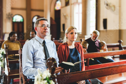 Konstfotografi People attending church service photo