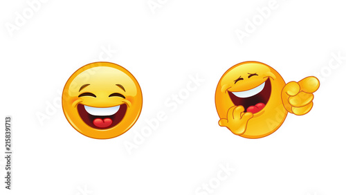 Fotografie Funny laughing icon isolated on transparent background