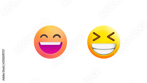 Fotografie Funny laughing icon isolated on transparent background
