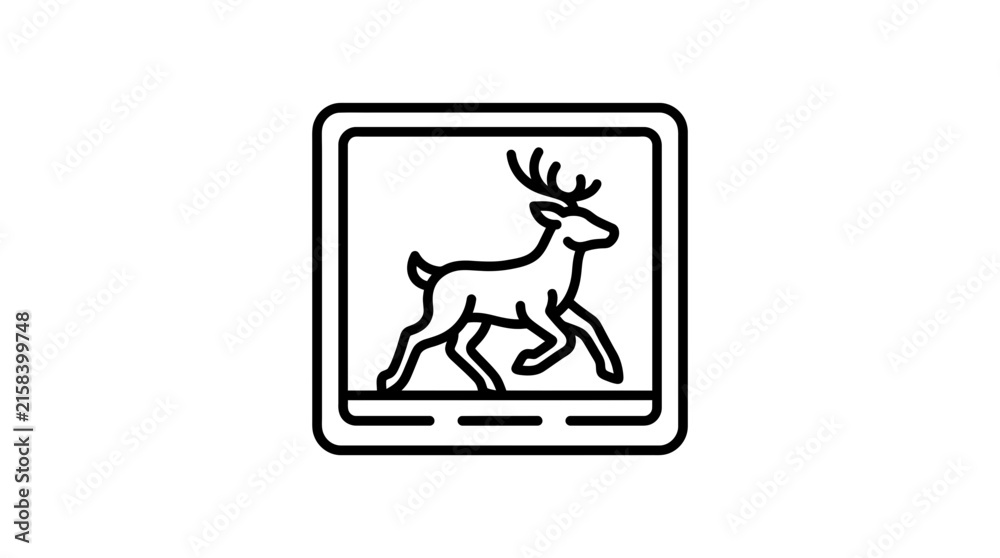 Fototapeta premium Running Deer Outline Icon