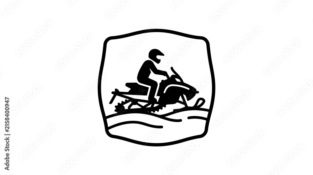 Fototapeta premium Snowmobile Rider Badge Design