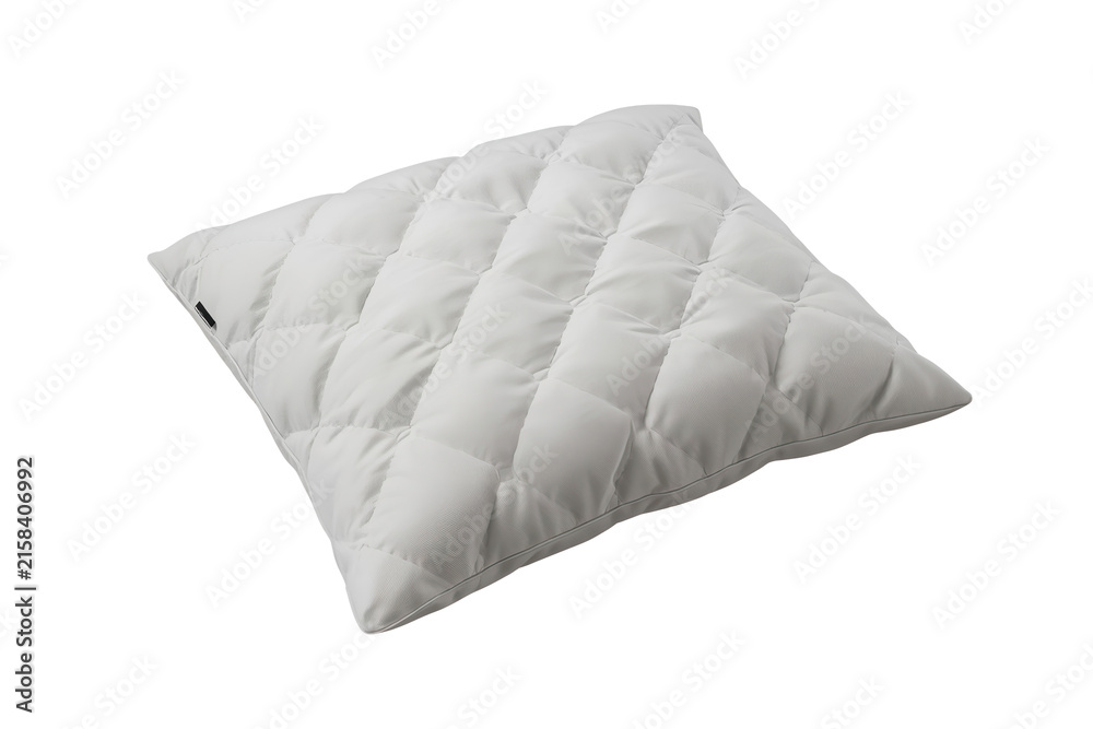 Naklejka premium White quilted decorative pillow with diamond stitching