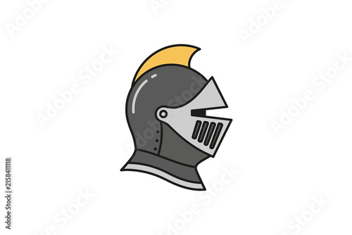 Cuadro en lienzo Knight Helmet Vector Illustration