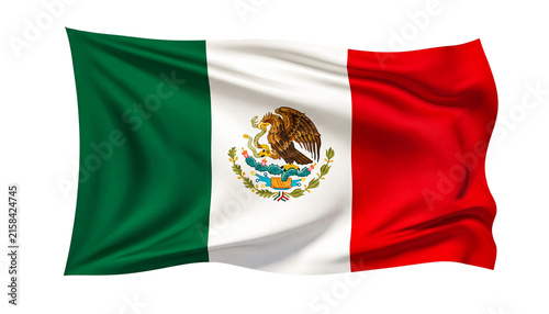 Cuadro en lienzo Waving mexico flag against transparent background for various national projects