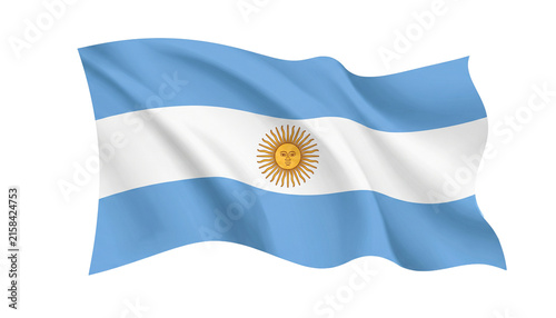 Canvastavla Waving argentina flag against transparent background for various sports and events