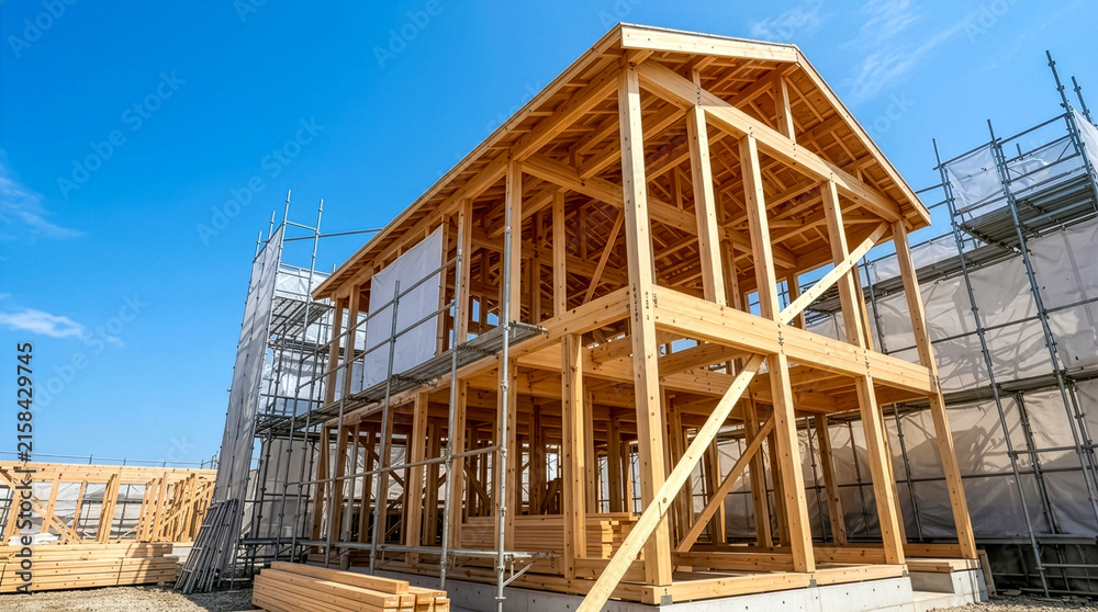 Fototapeta premium 木造住宅の建築現場