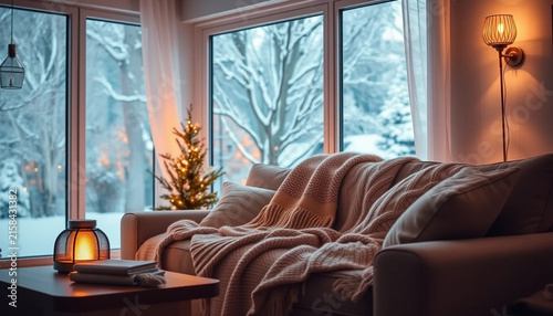 Cozy living space with gentle heater light