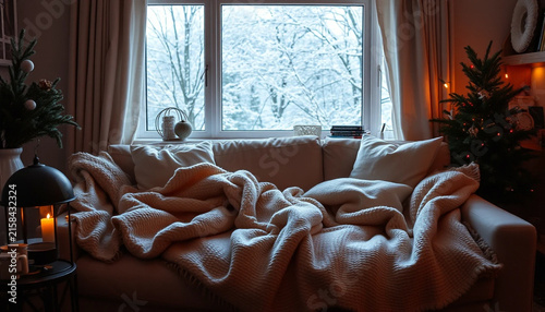 Gentle warmth spreads in cozy home space